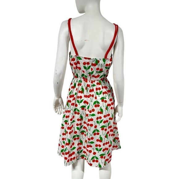 Womens Vintage 70s 80s Jenni Cherry Print Sun Dress Size Small - Picture 7 of 11